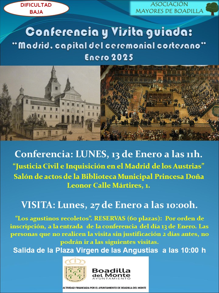 CONFERENCIA Y VISITA GUIADA POR MADRID ENERO 2025